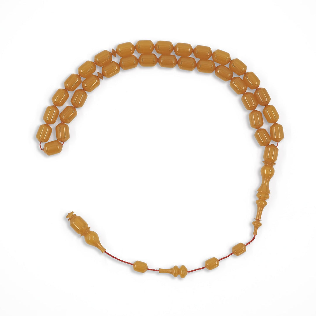 Pointed Capsule Cut Pressed Amber Tasbeeh – WATD571