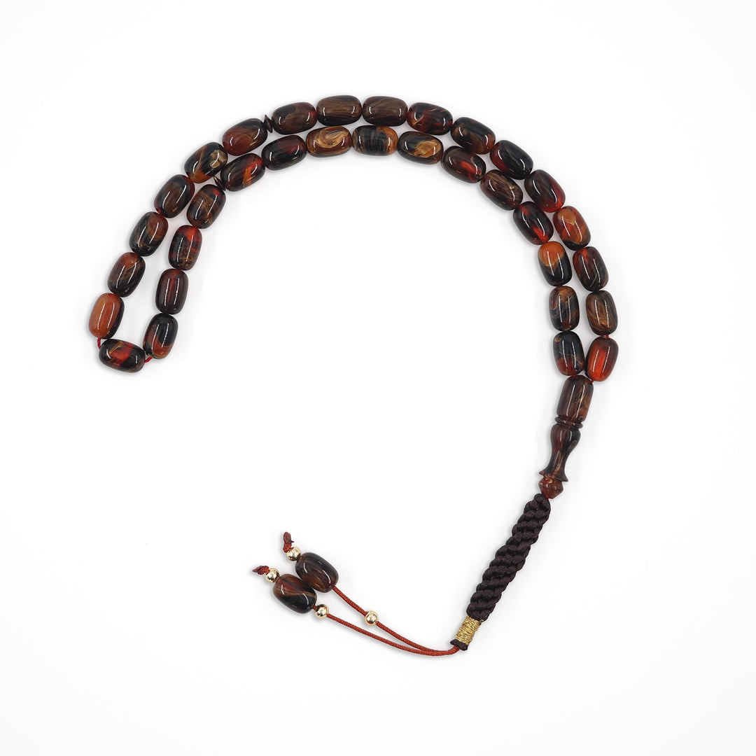 Macrame Braided Capsule Cut Catalin Tasbeeh - WATD584