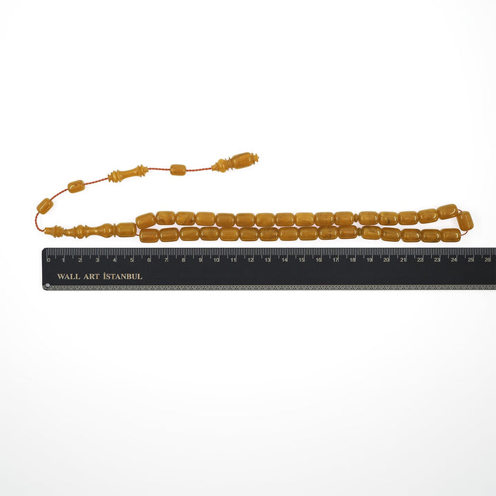 Capsule Cut Pressed Amber Tasbeeh - WATD585