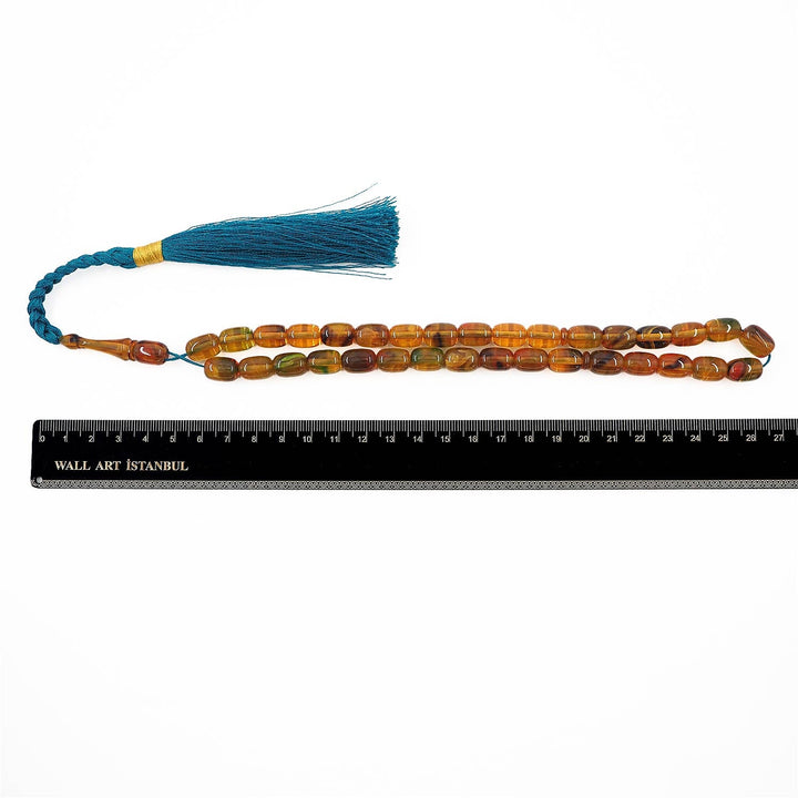 Capsule-Cut Pressed Amber Tasbeeh – WATD596