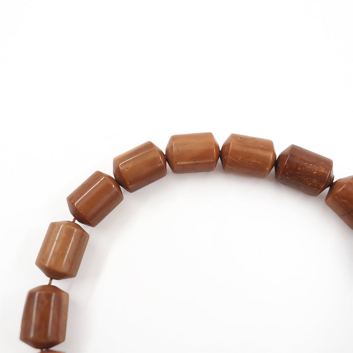 Pointed Capsule Cut Mascot Size Kuka Wood Tasbeeh - WATD613