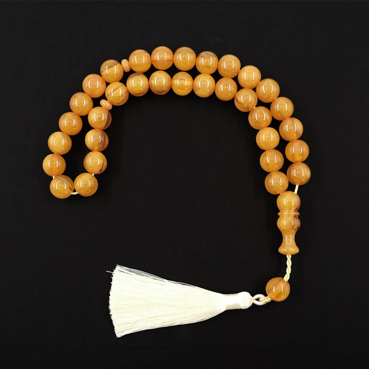 Ottoman Style Sphere Cut Pressed Amber Tasbeeh - WATD617