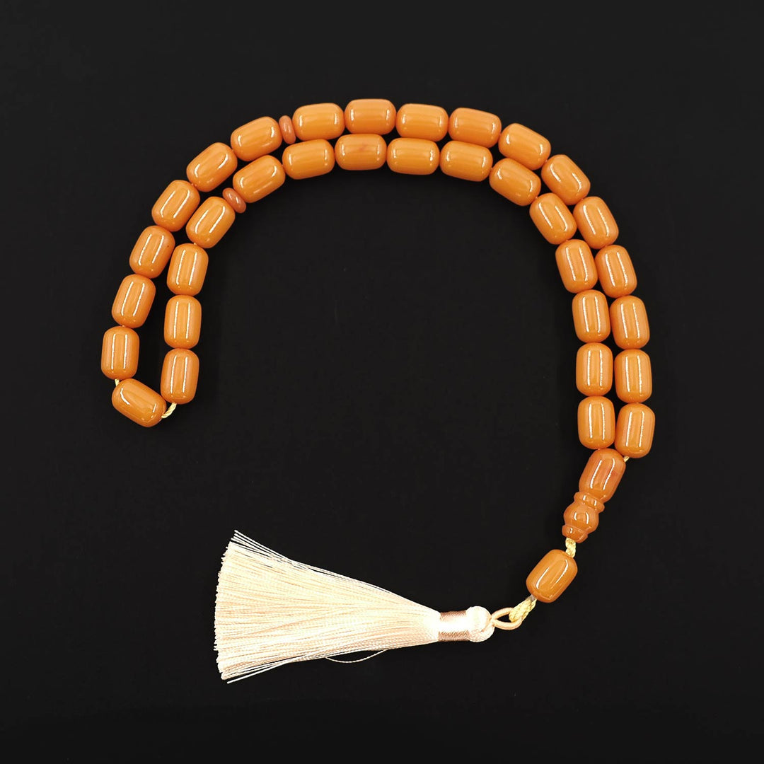 Ottoman Style Capsule Cut Pressed Amber Tasbeeh - WATD621