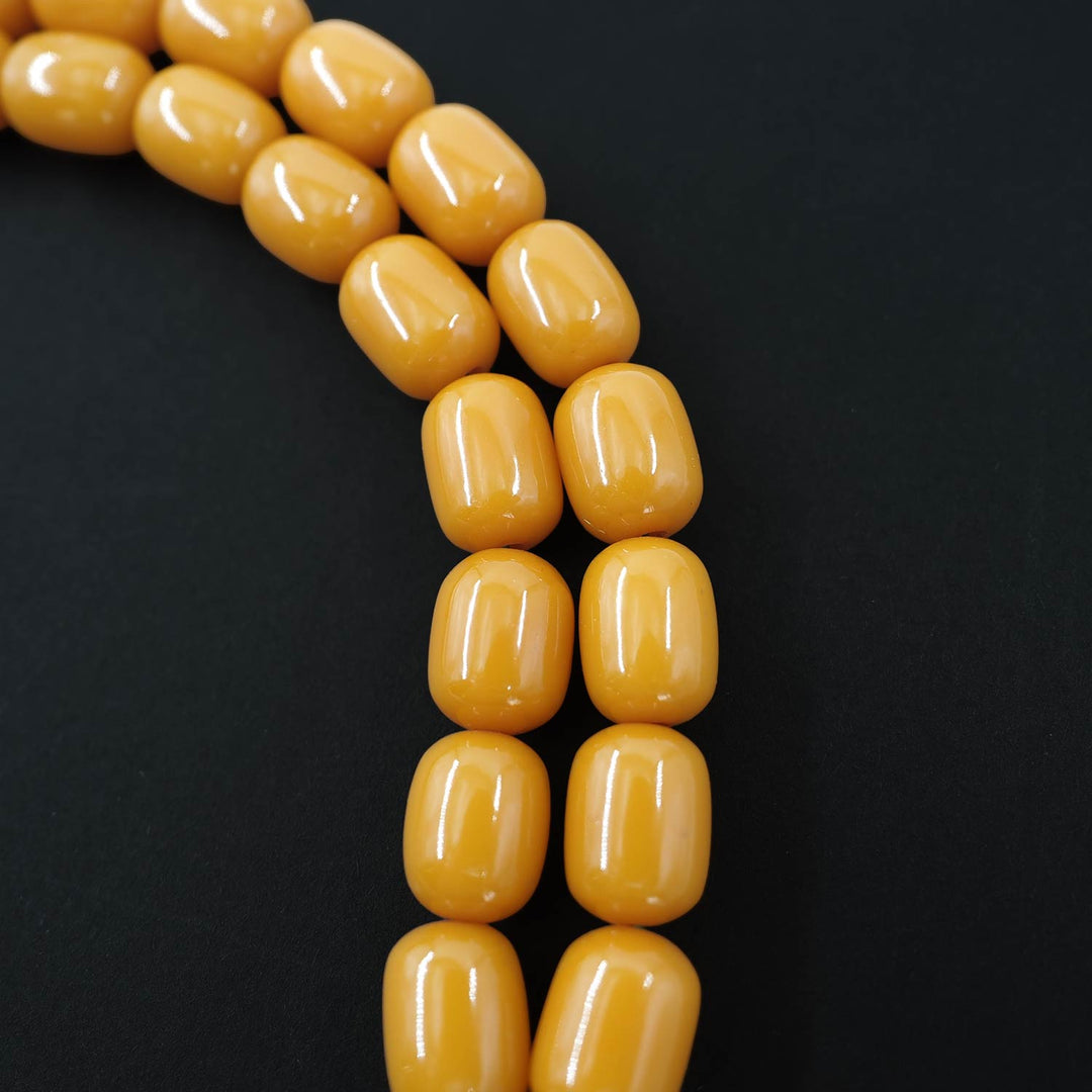 Ottoman Style Capsule Cut Pressed Amber Tasbeeh - WATD623