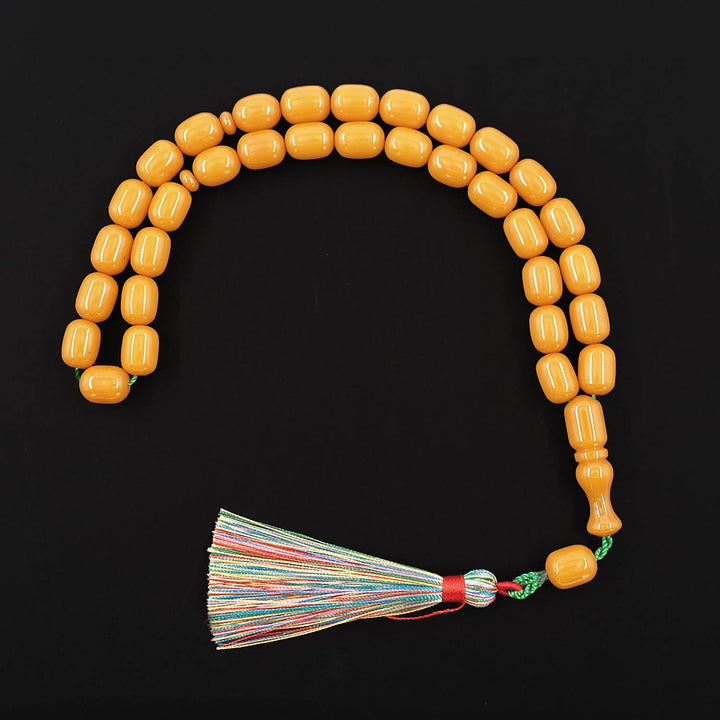 Ottoman Style Capsule Cut Pressed Amber Tasbeeh - WATD623