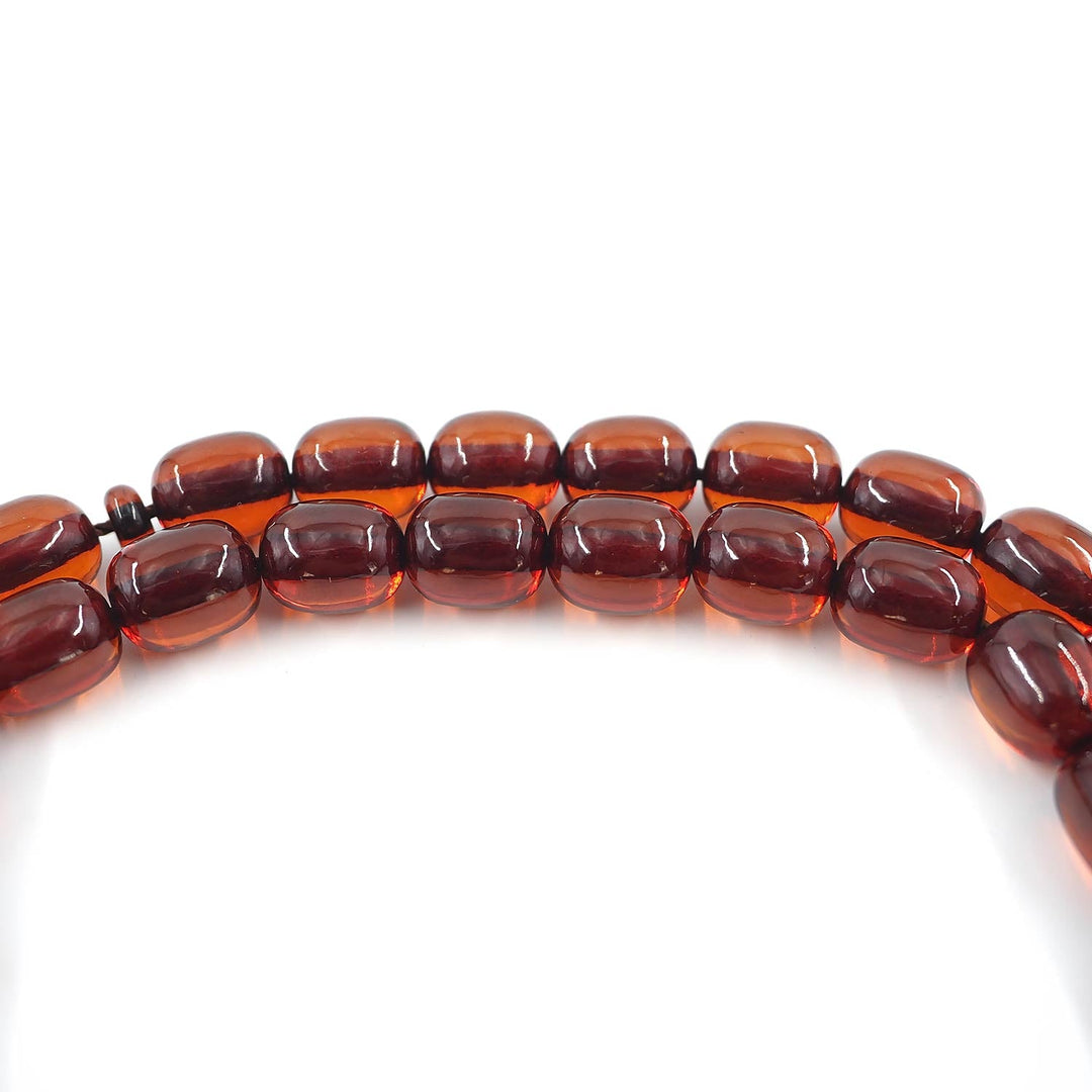 Ottoman Style Capsule Cut Fire Amber Tasbeeh - WATD624