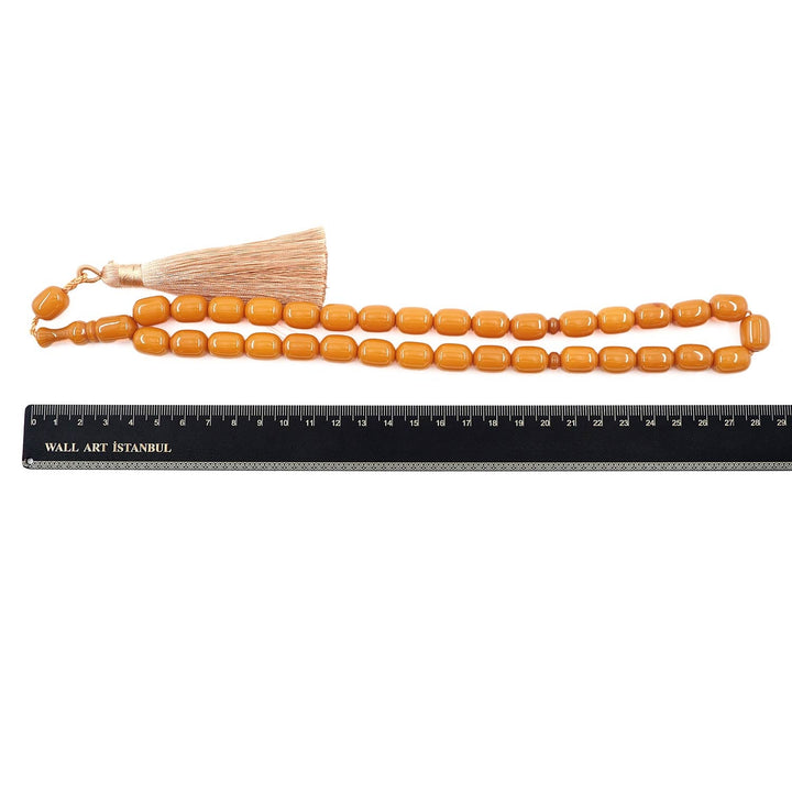 Ottoman Style Capsule Cut Pressed Amber Tasbeeh - WATD625