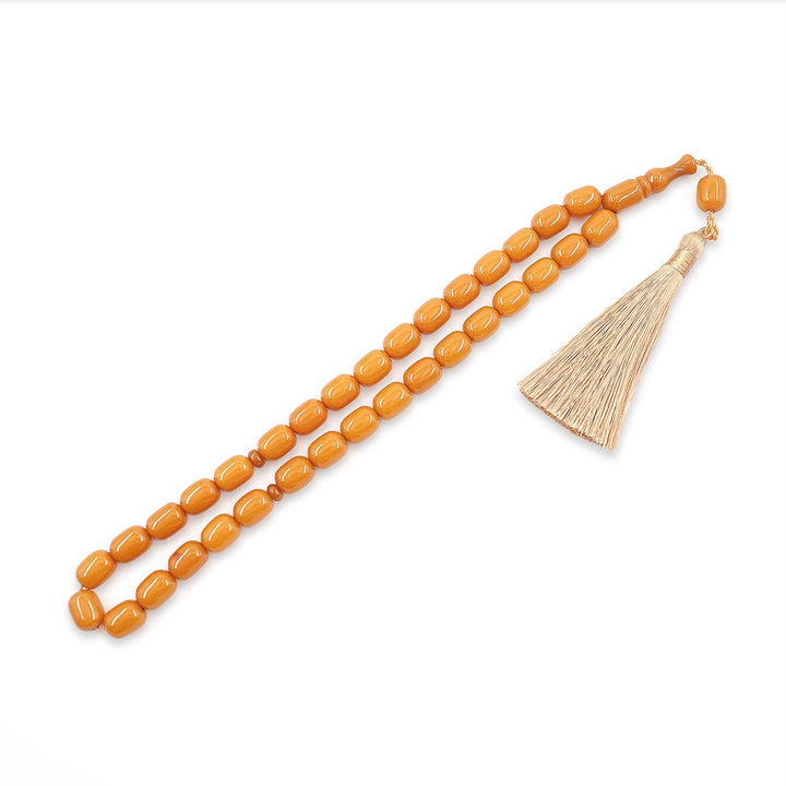 Ottoman Style Capsule Cut Pressed Amber Tasbeeh - WATD625