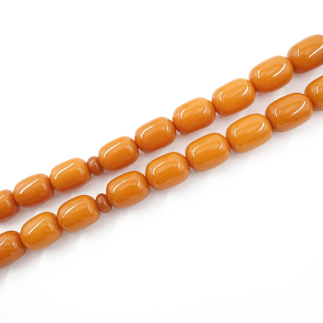 Ottoman Style Capsule Cut Pressed Amber Tasbeeh - WATD625