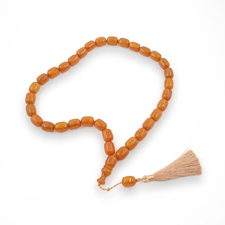 Ottoman Style Capsule Cut Pressed Amber Tasbeeh - WATD630
