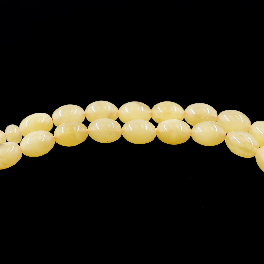 Premium Natural Baltic Amber Capsule Cut Silver Tassel Tasbeeh - WATD671