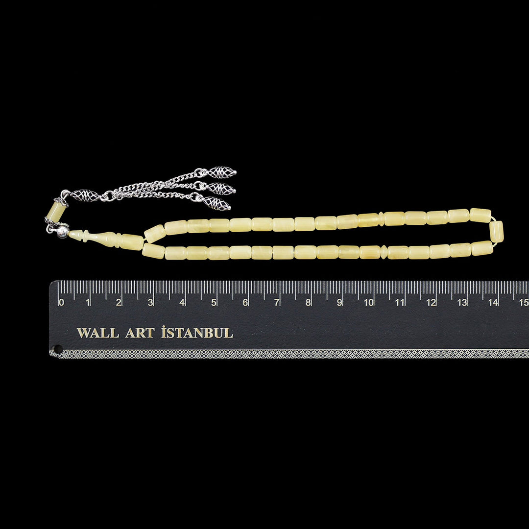 Mini Size Amber Tasbeeh with Silver Tassel – WATD675