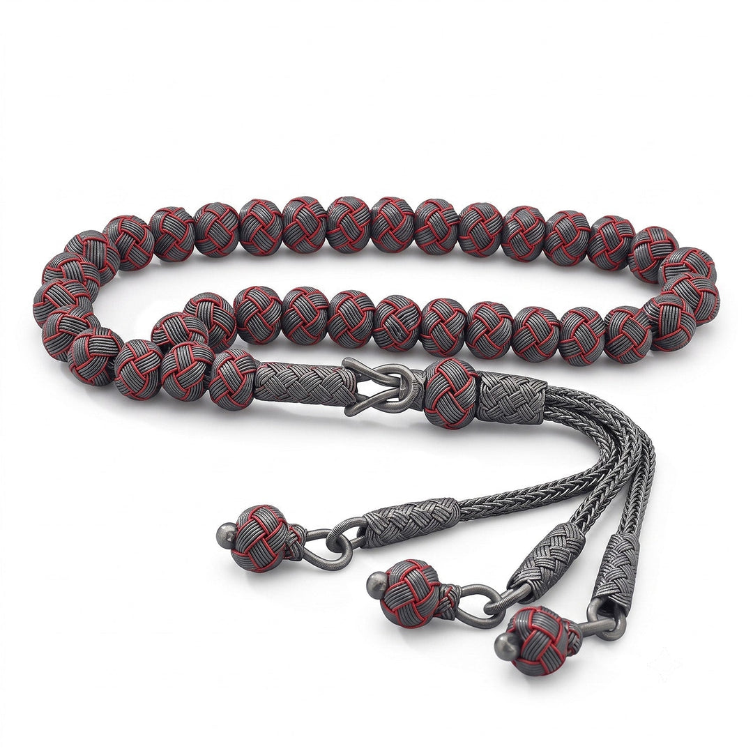 Handwoven 1000-Fineness Silver Kazaziye Tasbeeh – WATD699