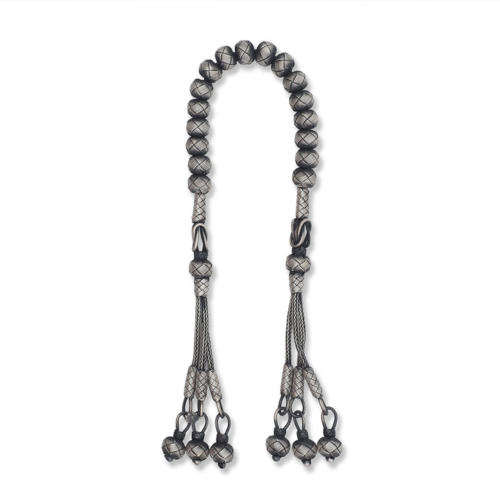 Handwoven 1000-Fineness Silver Zaza-Style Kazaziye Tasbeeh – WATD701
