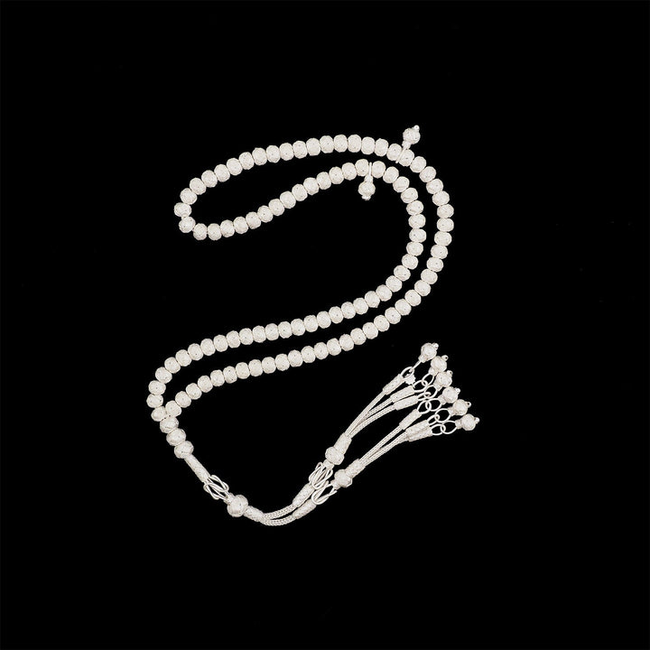 Handwoven 1000-Fineness Silver Kazaziye Tasbeeh – WATD706