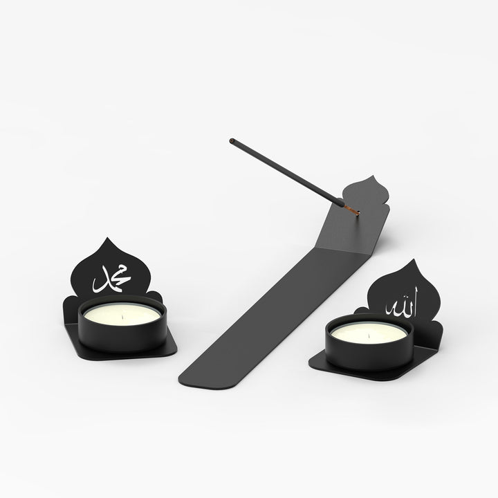 Islamic Motif Candle Holder and Incense Set - WAMH190