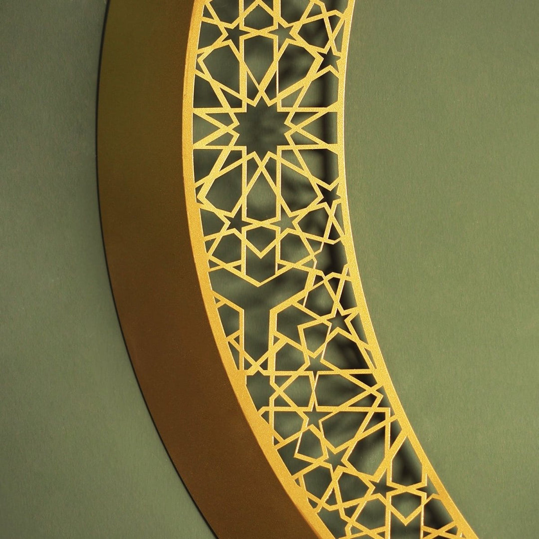 3D Metal Crescent and Star Wall Art - WAM208 - Wall Art Istanbul