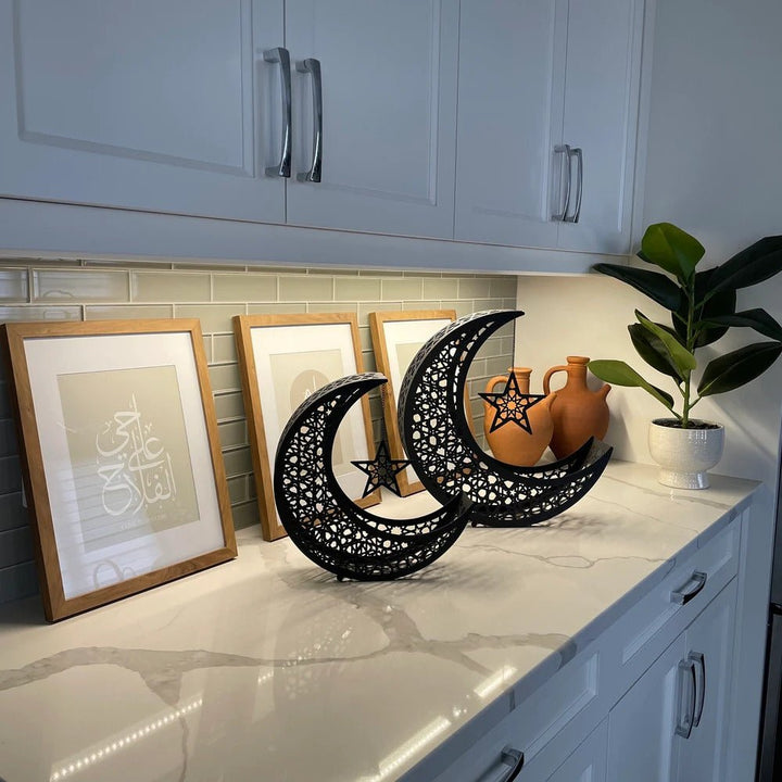 Crescent Moon Metal Islamic Decor Set of 2 - WAMH106 - Wall Art Istanbul