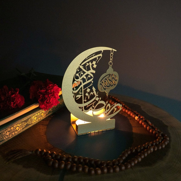 Ramadan Mubarak Metal Candle Holder - WAMH009 - Wall Art Istanbul