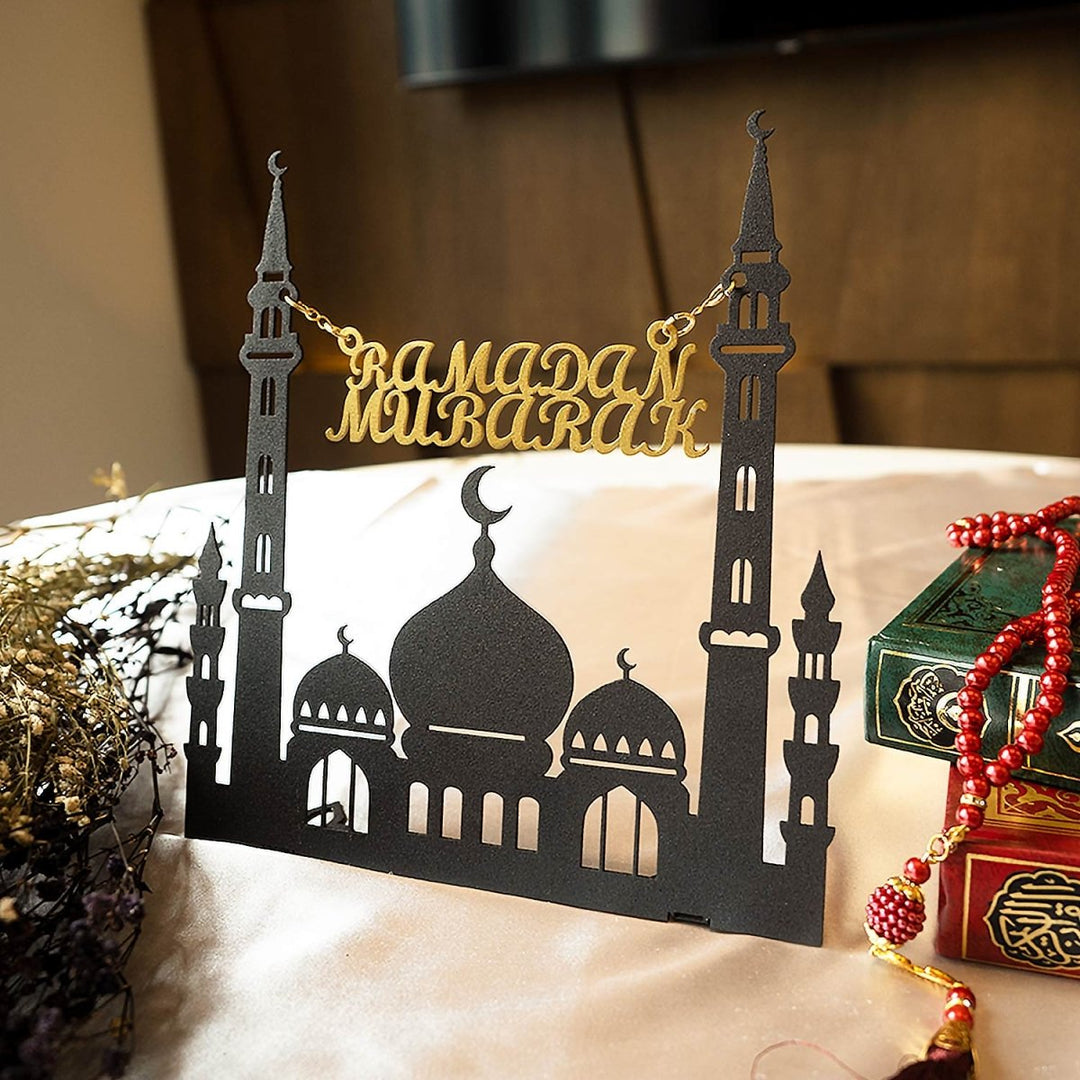 Ramadan Mubarak Metal Tabletop Decor - WAMH101 - Wall Art Istanbul