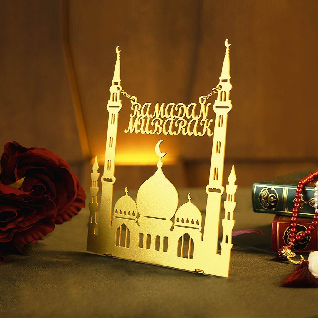 Ramadan Mubarak Metal Tabletop Decor - WAMH101 - Wall Art Istanbul