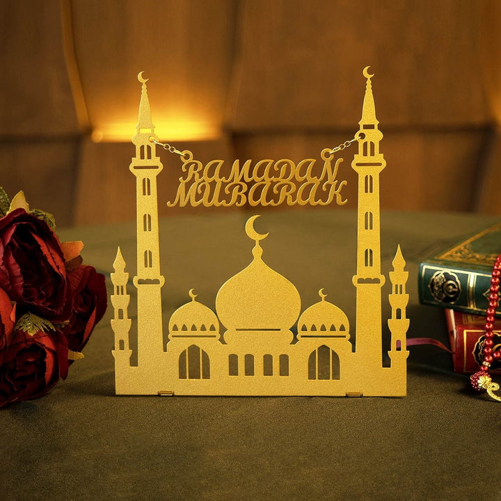 Ramadan Mubarak Metal Tabletop Decor - WAMH101 - Wall Art Istanbul
