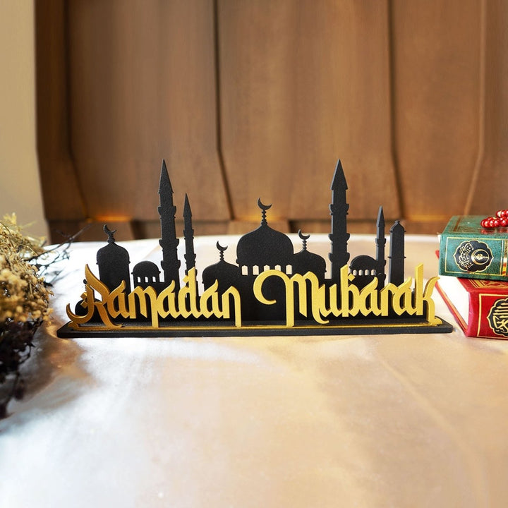 Ramadan Mubarak Metal Tabletop Decor - WAMH109 - Wall Art Istanbul